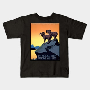 Vintage Restored WPA Poster For The National Parks Service, USA Kids T-Shirt